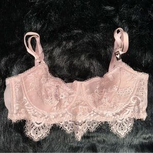 Lavender Light Pink Lace Balconette Victorias Secret Bra 34B NWT
